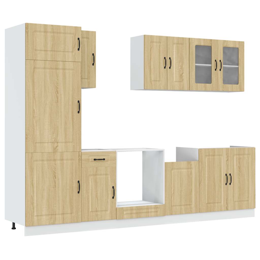Mueble cocina Kalmar roble sonoma 8 pzas madera contrachapada