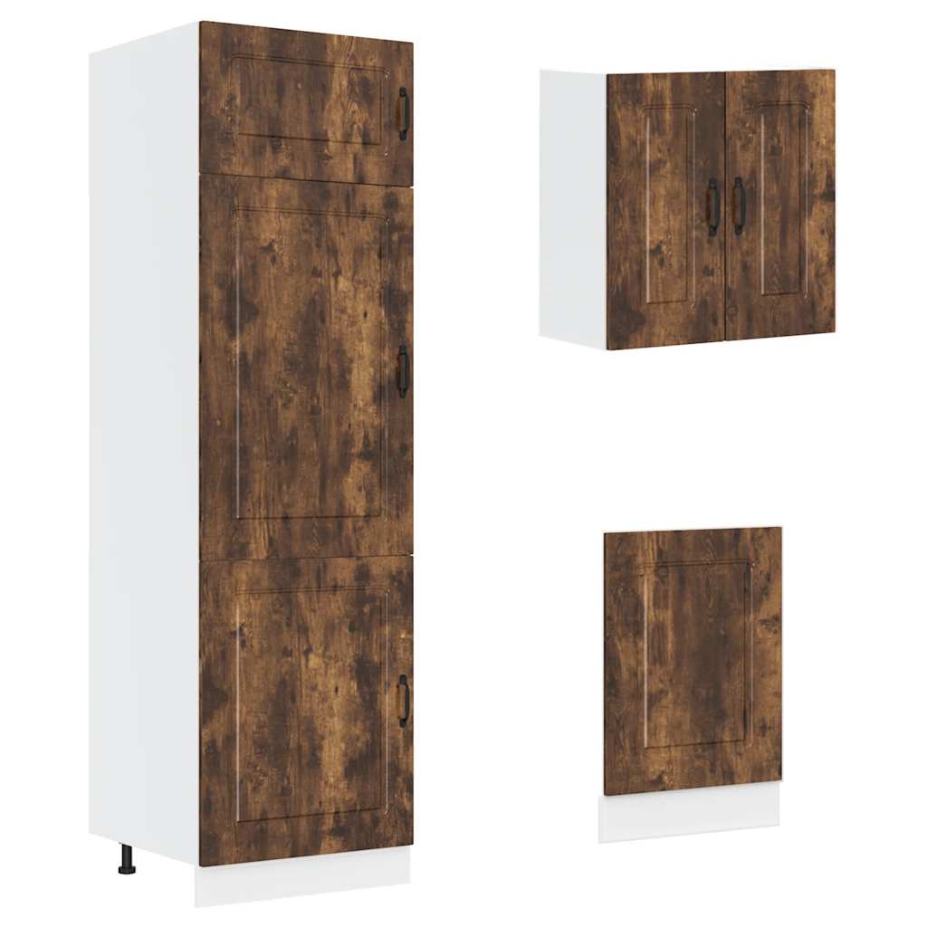 Mueble cocina Kalmar roble ahumado 8 pzas madera contrachapada
