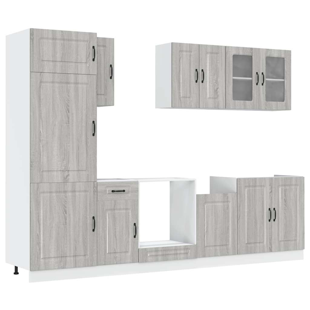 Mueble cocina Kalmar sonoma gris 8 pzas madera contrachapada