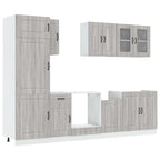 Mueble cocina Kalmar sonoma gris 8 pzas madera contrachapada