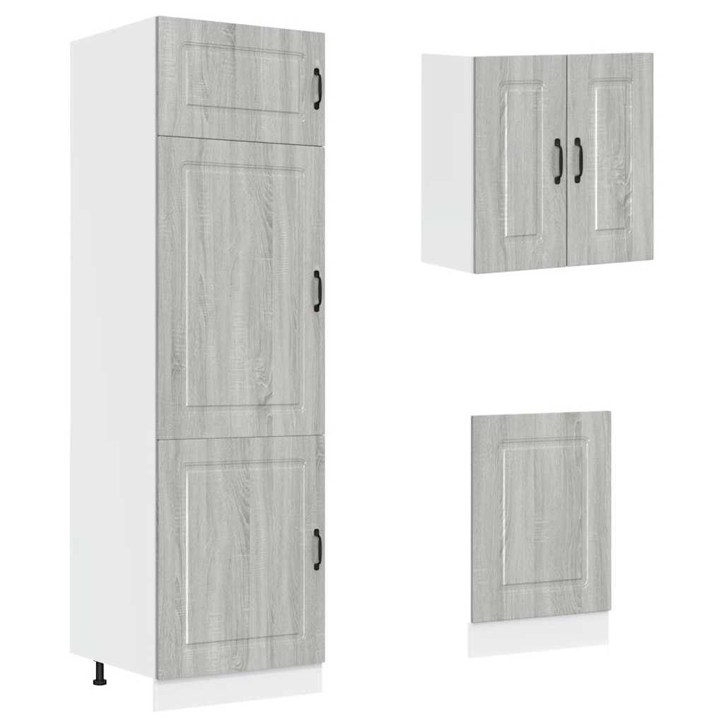Mueble cocina Kalmar sonoma gris 8 pzas madera contrachapada
