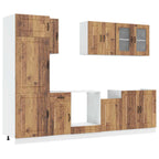 Mueble cocina Kalmar madera vieja 8 pzas madera contrachapada