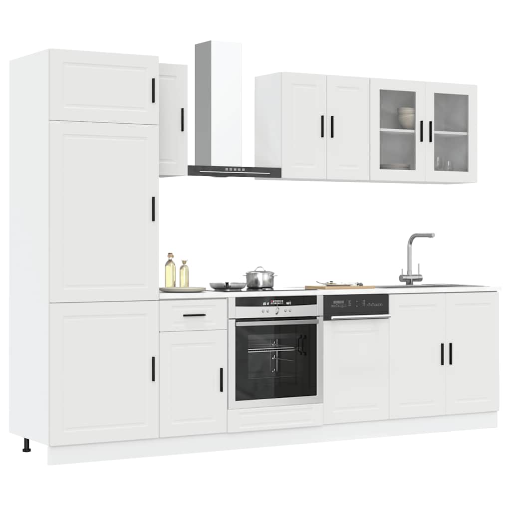 "Porto" 8-Piece Smoked Oak Engineered Wood Kitchen Cabinet Set