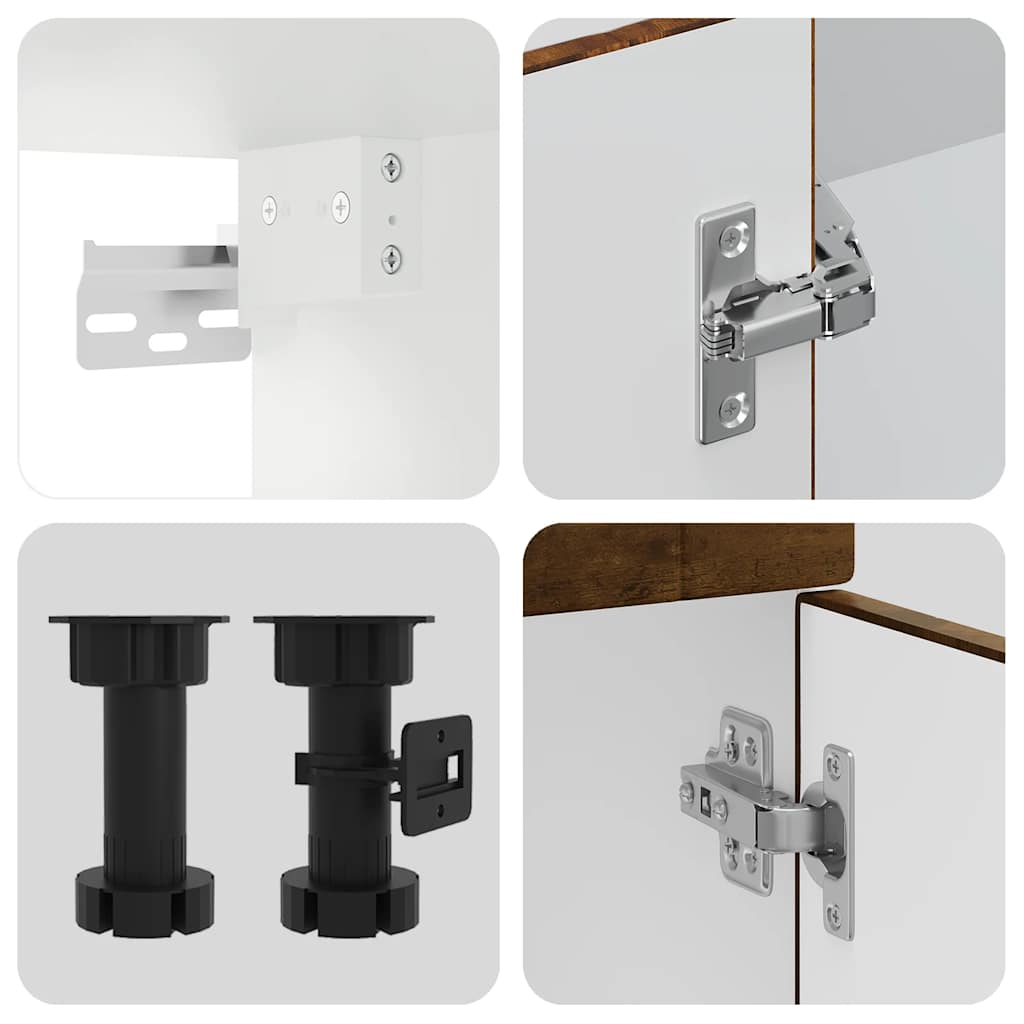 Conjunto de armarios de cocina "Porto" de 8 piezas de madera de ingeniería de roble ahumado