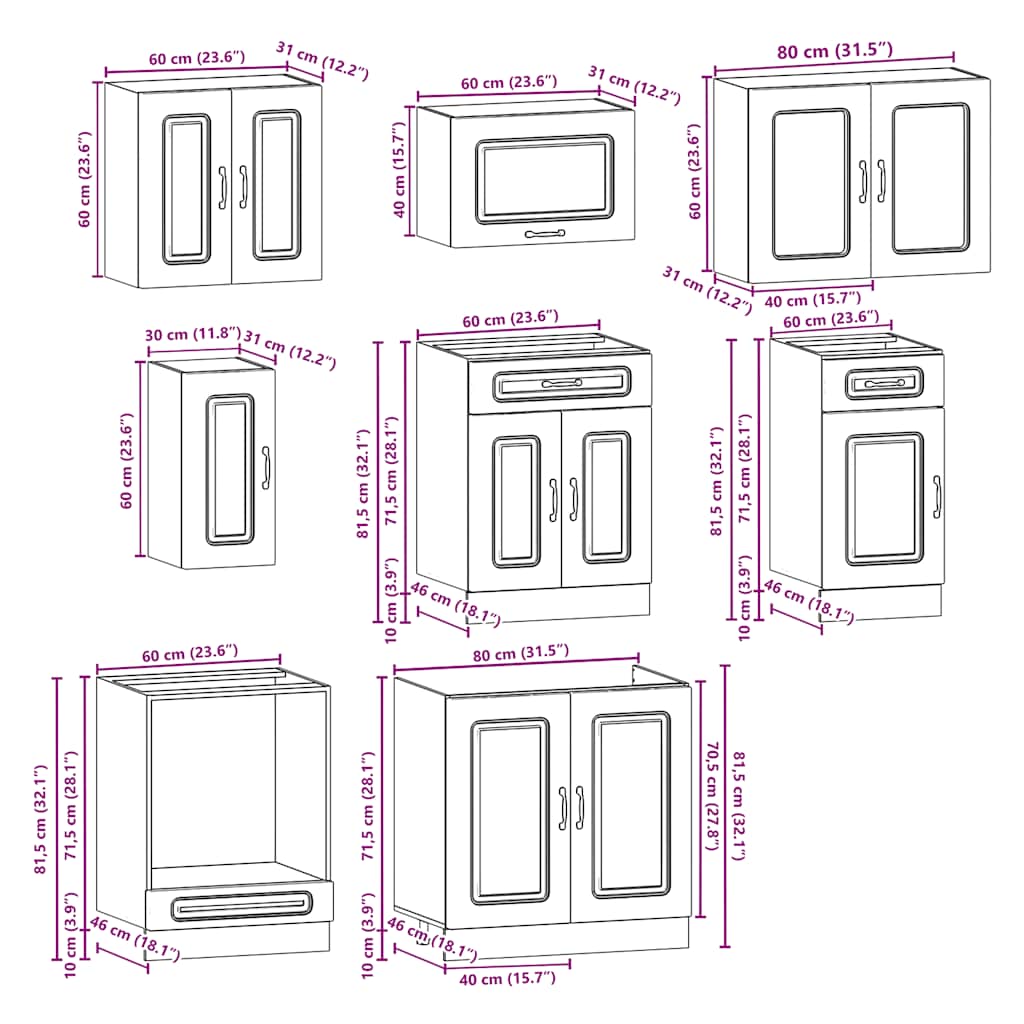 Mueble cocina Kalmar blanco de alto brillo 8 pzas