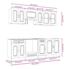 Mueble cocina Kalmar blanco de alto brillo 8 pzas