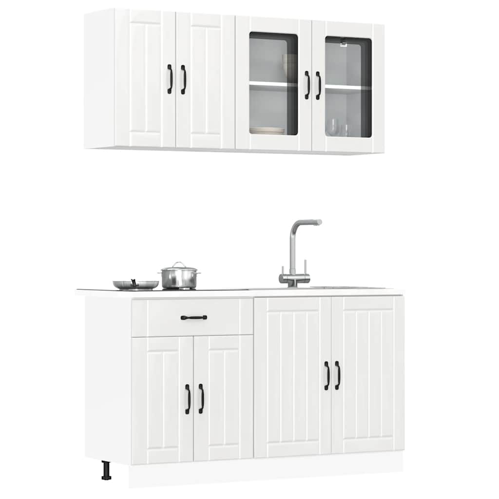 "Lucca" 4-Piece Engineered Wood Black Kitchen Cabinet Set