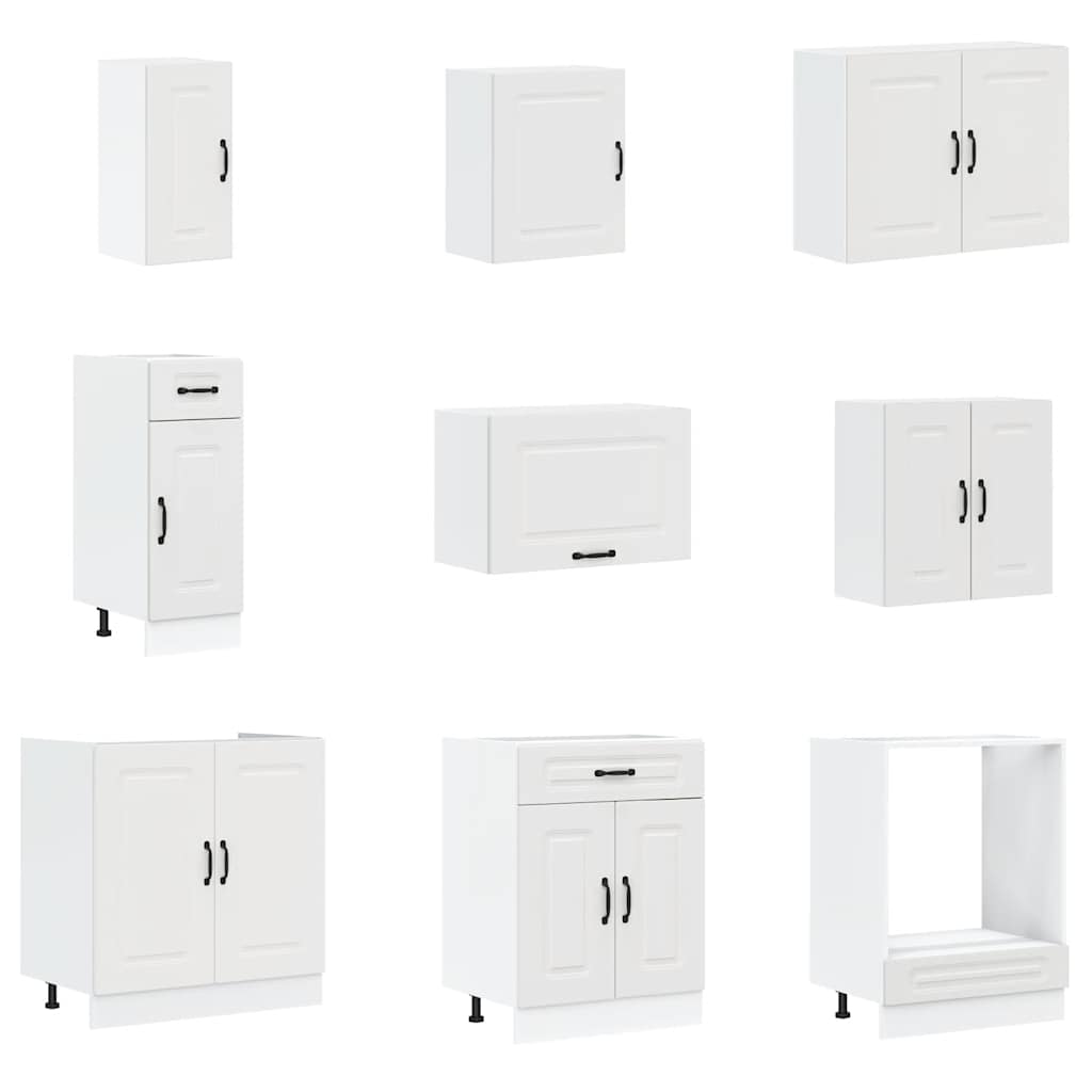 Mueble de cocina Kalmar blanco 14 piezas madera contrachapada