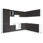Mueble de cocina Kalmar negra 14 piezas madera contrachapada