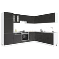 Mueble de cocina Kalmar negra 14 piezas madera contrachapada
