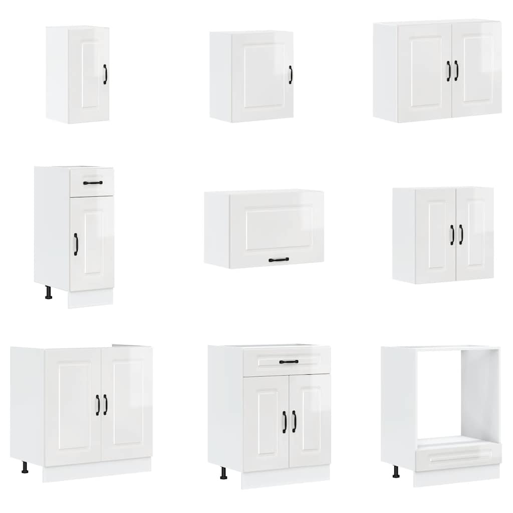 Mueble cocina Kalmar blanco brillo 14 pzas madera contrachapada