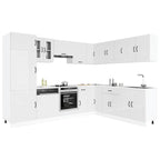 Mueble cocina Kalmar blanco brillo 14 pzas madera contrachapada