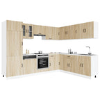 Mueble cocina Kalmar roble sonoma 14 pzas madera contrachapada