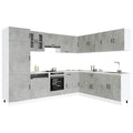 Mueble cocina Kalmar gris hormigón 14 pzas madera contrachapada
