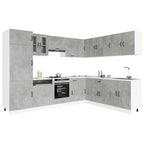 Mueble cocina Kalmar gris hormigón 14 pzas madera contrachapada