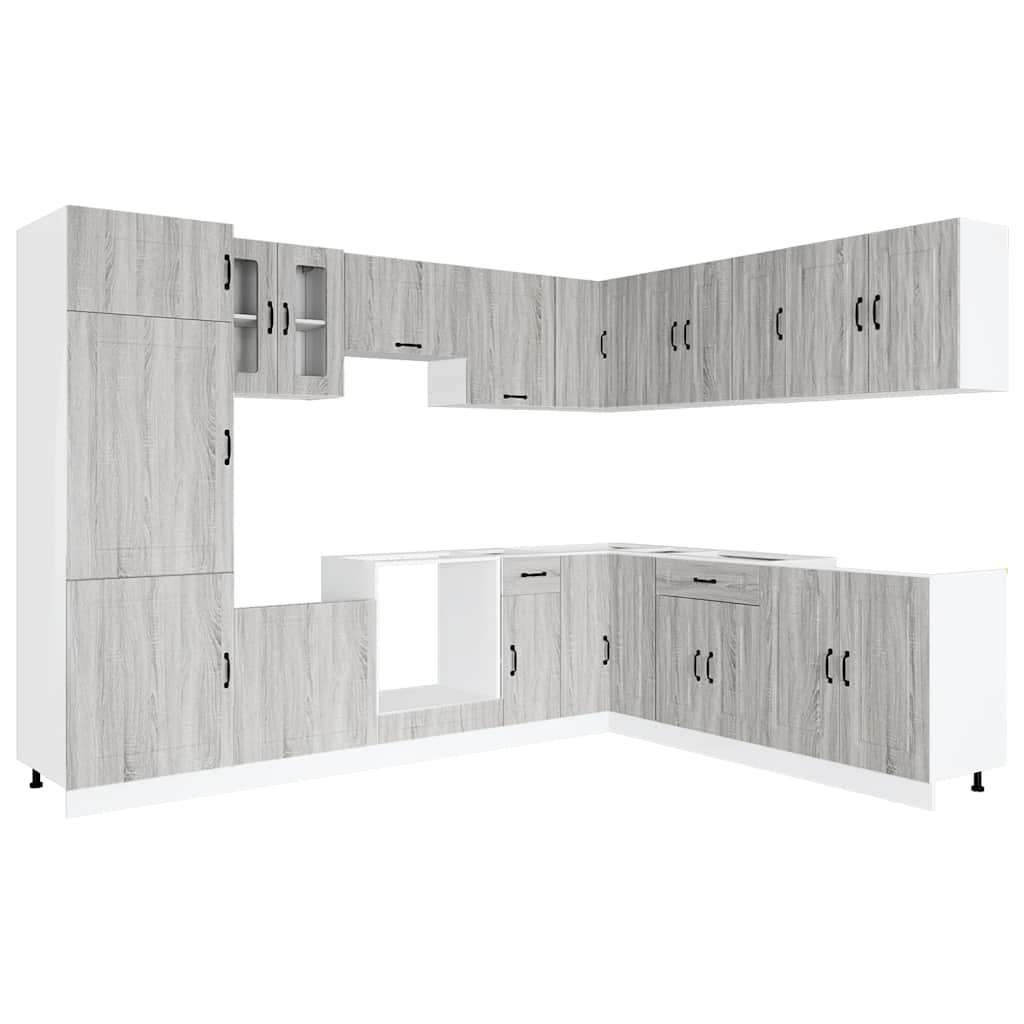 Mueble cocina Kalmar sonoma gris 14 pzas madera contrachapada