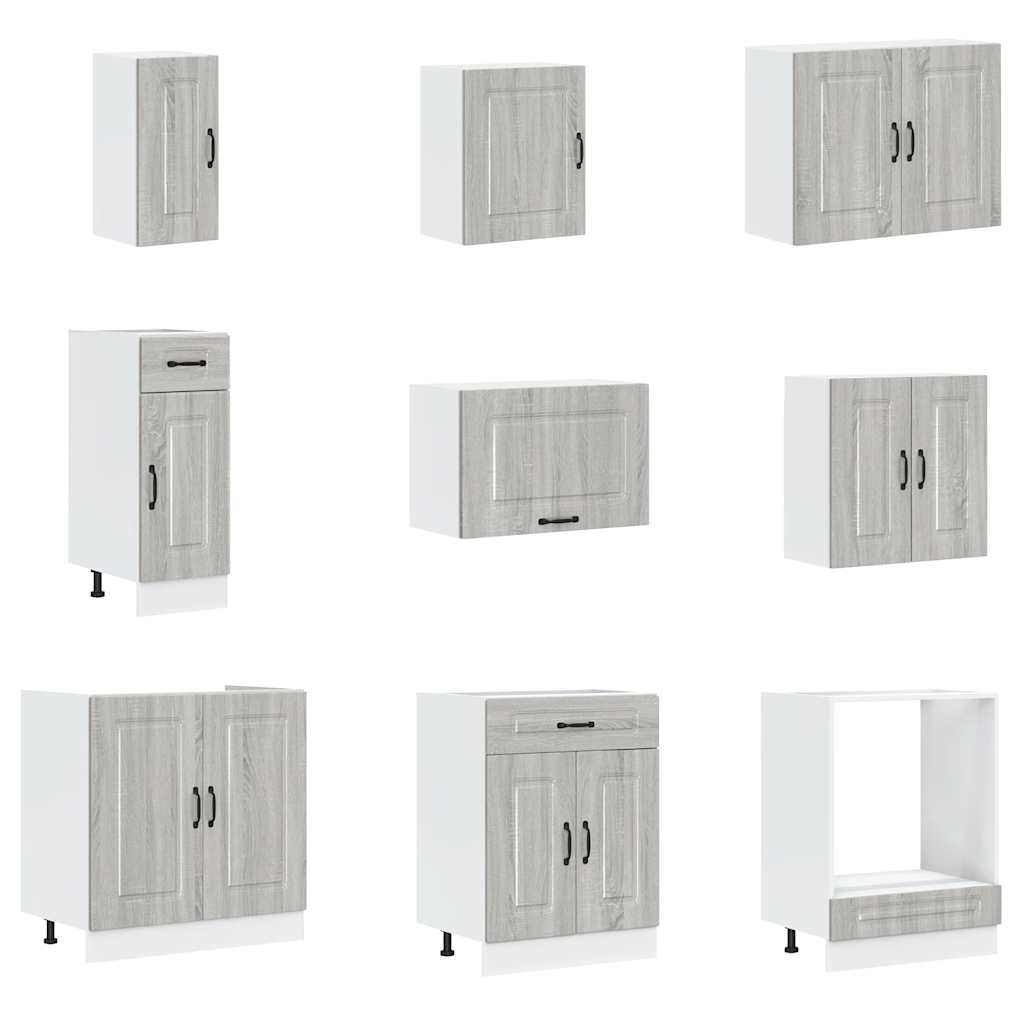 Mueble cocina Kalmar sonoma gris 14 pzas madera contrachapada