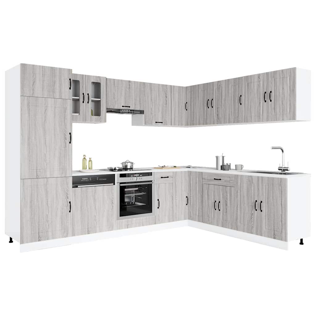 Mueble cocina Kalmar sonoma gris 14 pzas madera contrachapada
