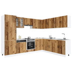 Mueble cocina Kalmar madera vieja 14 pzas madera contrachapada