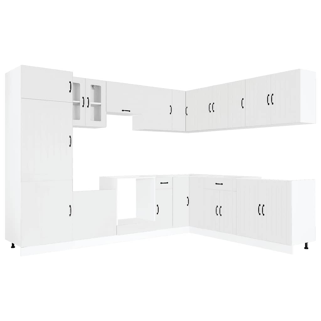 Mueble de cocina Lucca blanco 14 piezas madera contrachapada