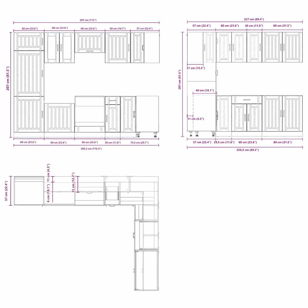 Mueble de cocina Lucca blanco 14 piezas madera contrachapada