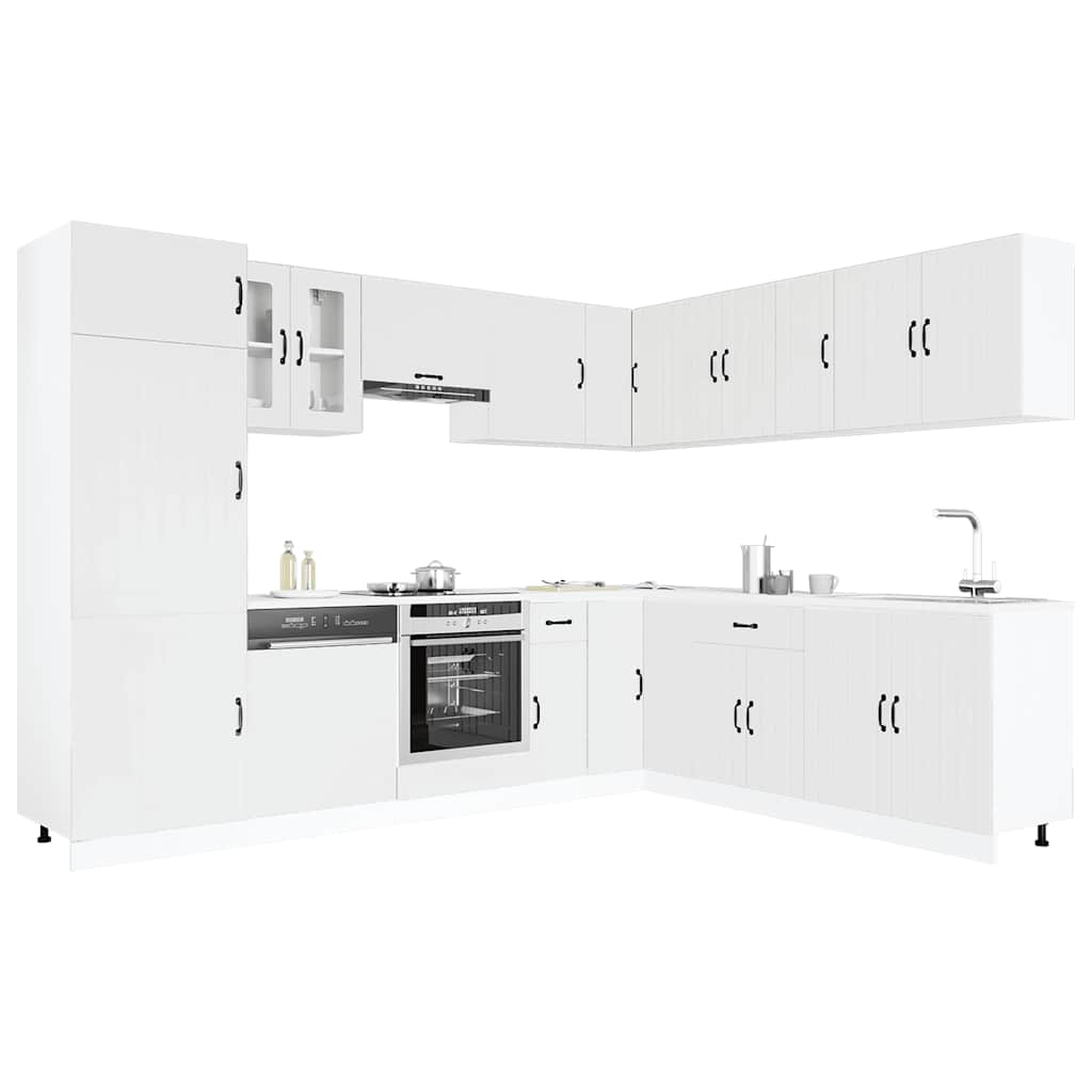 Mueble de cocina Lucca blanco 14 piezas madera contrachapada