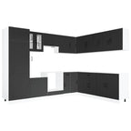 Mueble de cocina Lucca negra 14 piezas madera contrachapada