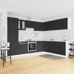 Mueble de cocina Lucca negra 14 piezas madera contrachapada