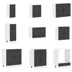 Mueble de cocina Lucca negra 14 piezas madera contrachapada