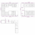 Mueble de cocina Lucca negra 14 piezas madera contrachapada