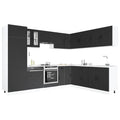 Mueble de cocina Lucca negra 14 piezas madera contrachapada