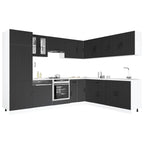 Mueble de cocina Lucca negra 14 piezas madera contrachapada