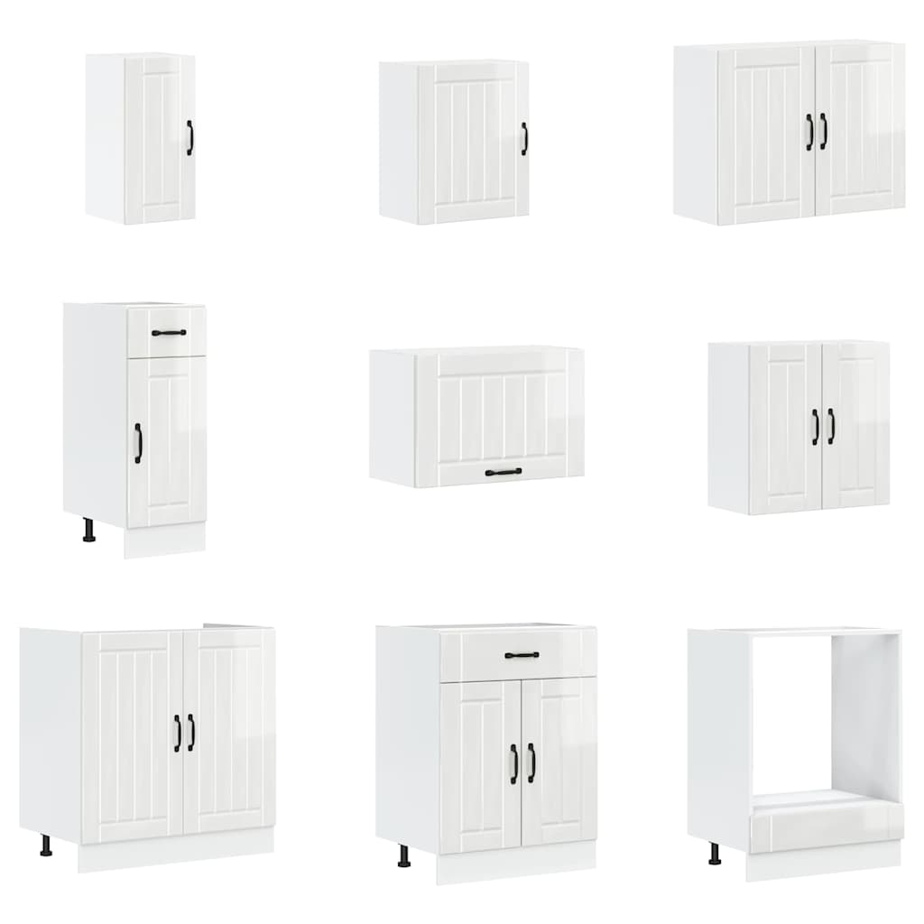 Mueble cocina Lucca blanco brillo 14 pzas madera contrachapada