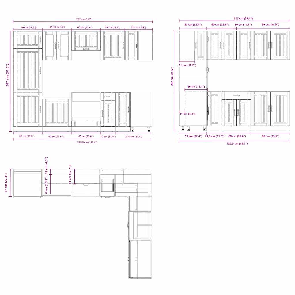 Mueble cocina Lucca blanco brillo 14 pzas madera contrachapada