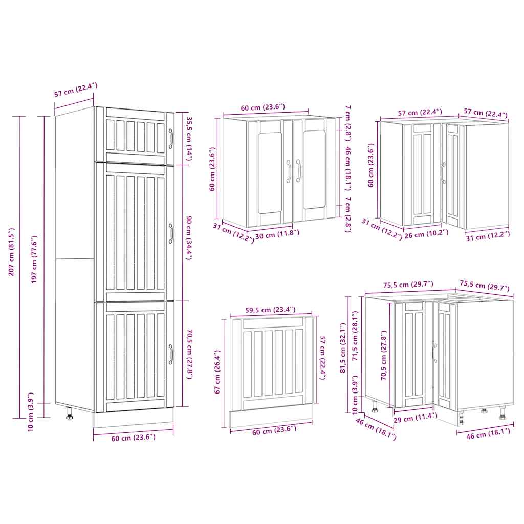 Mueble cocina Lucca blanco brillo 14 pzas madera contrachapada