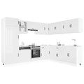 Mueble cocina Lucca blanco brillo 14 pzas madera contrachapada