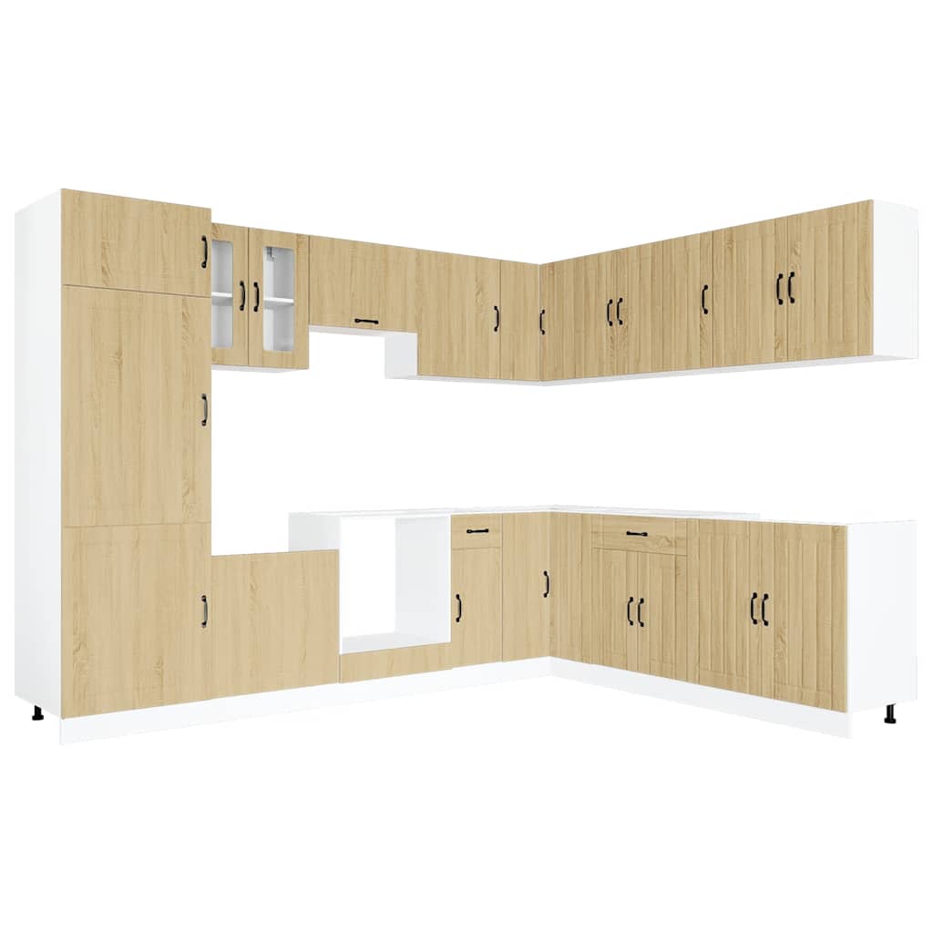 Mueble cocina Lucca roble sonoma 14 pzas madera contrachapada