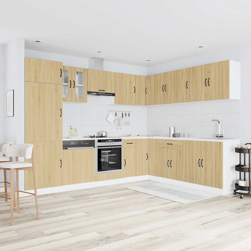 Mueble cocina Lucca roble sonoma 14 pzas madera contrachapada