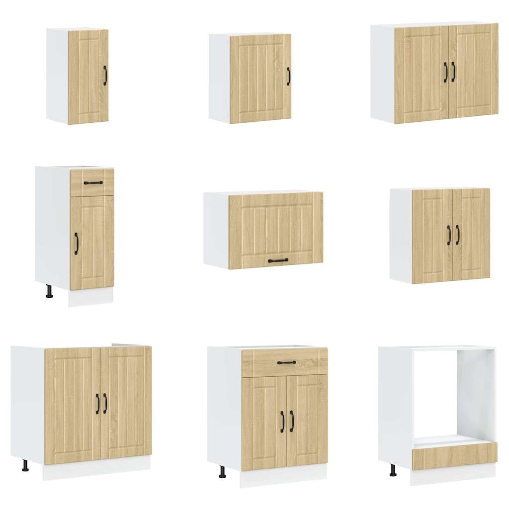 Mueble cocina Lucca roble sonoma 14 pzas madera contrachapada