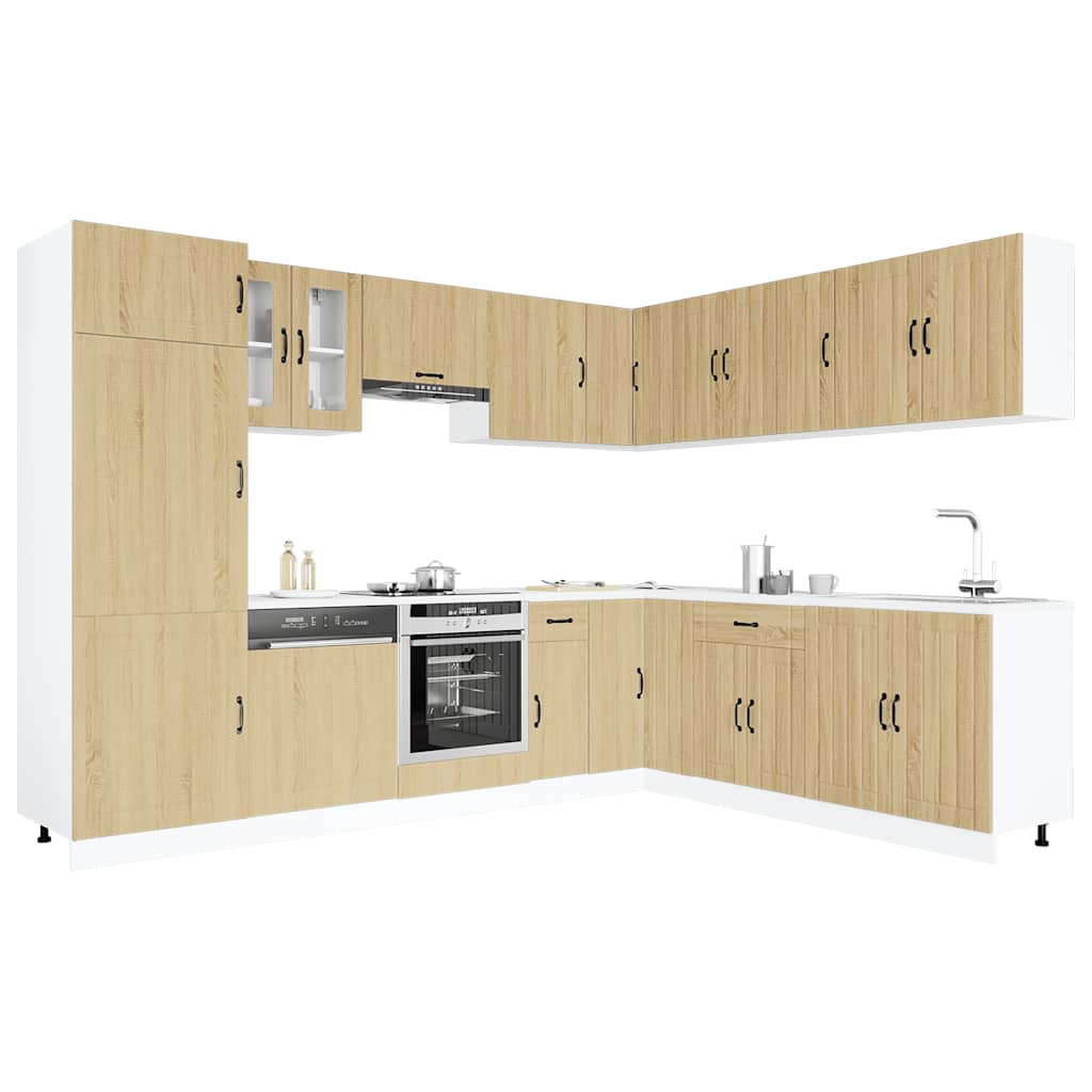 Mueble cocina Lucca roble sonoma 14 pzas madera contrachapada