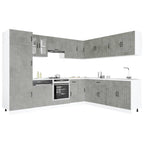 Mueble cocina Lucca gris hormigón 14 pzas madera contrachapada