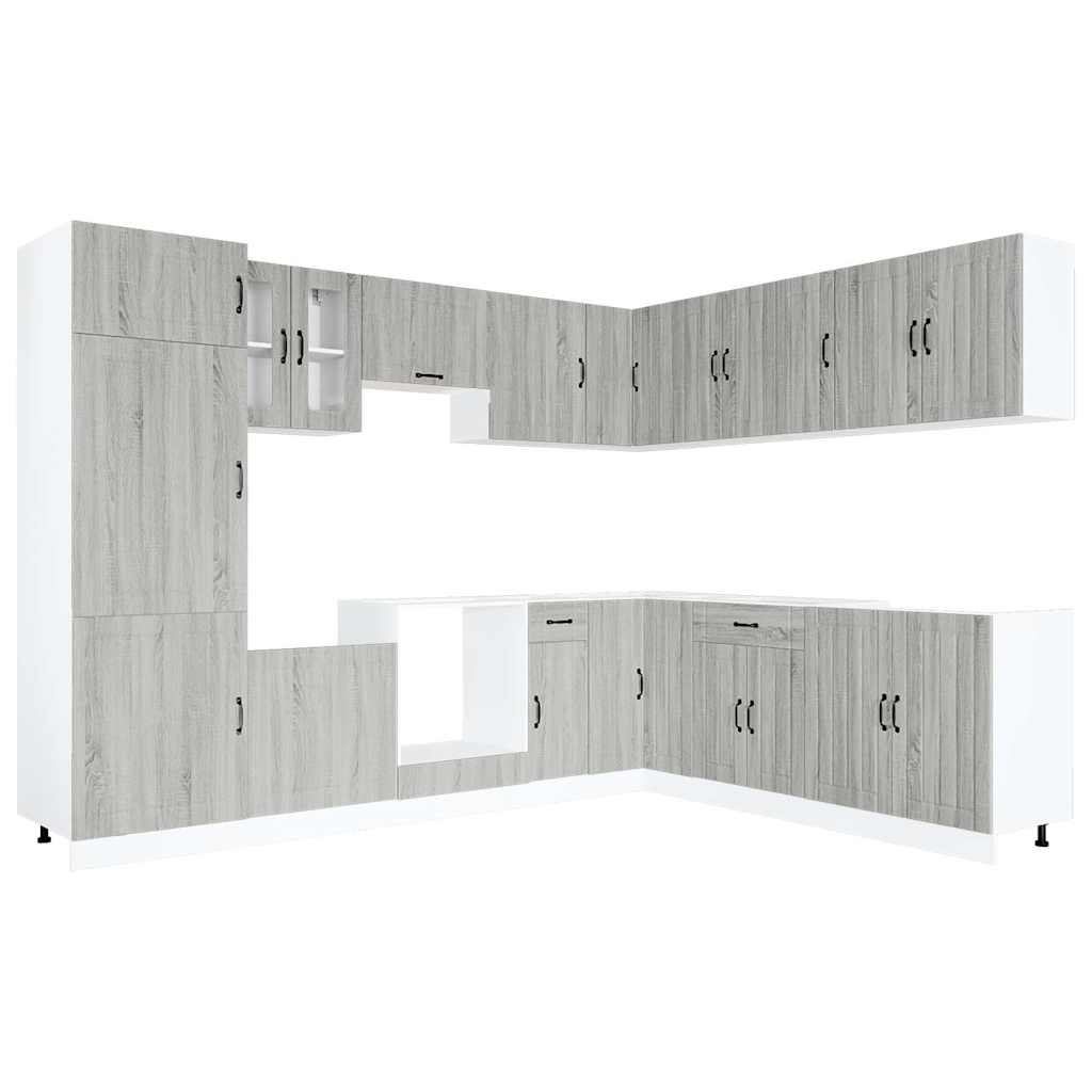 Mueble cocina Lucca sonoma gris 14 pzas madera contrachapada