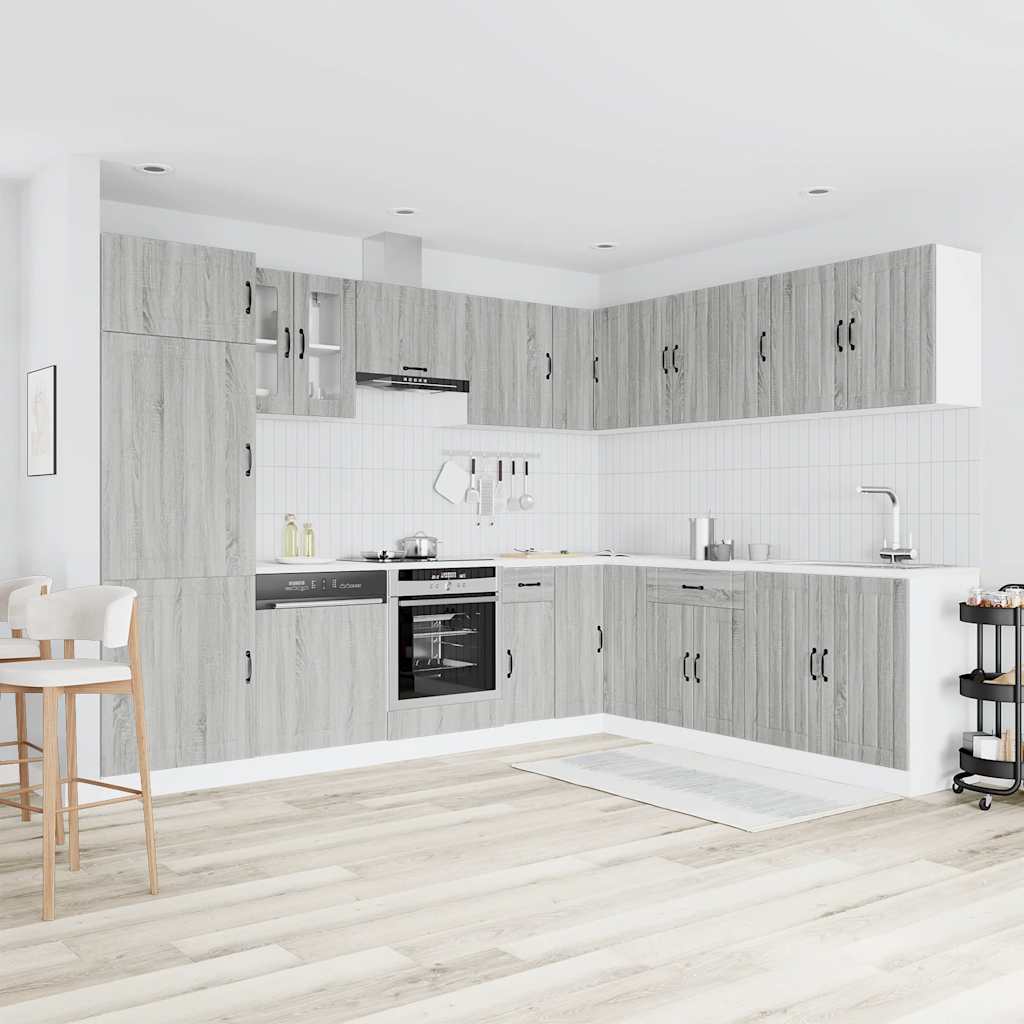 Mueble cocina Lucca sonoma gris 14 pzas madera contrachapada