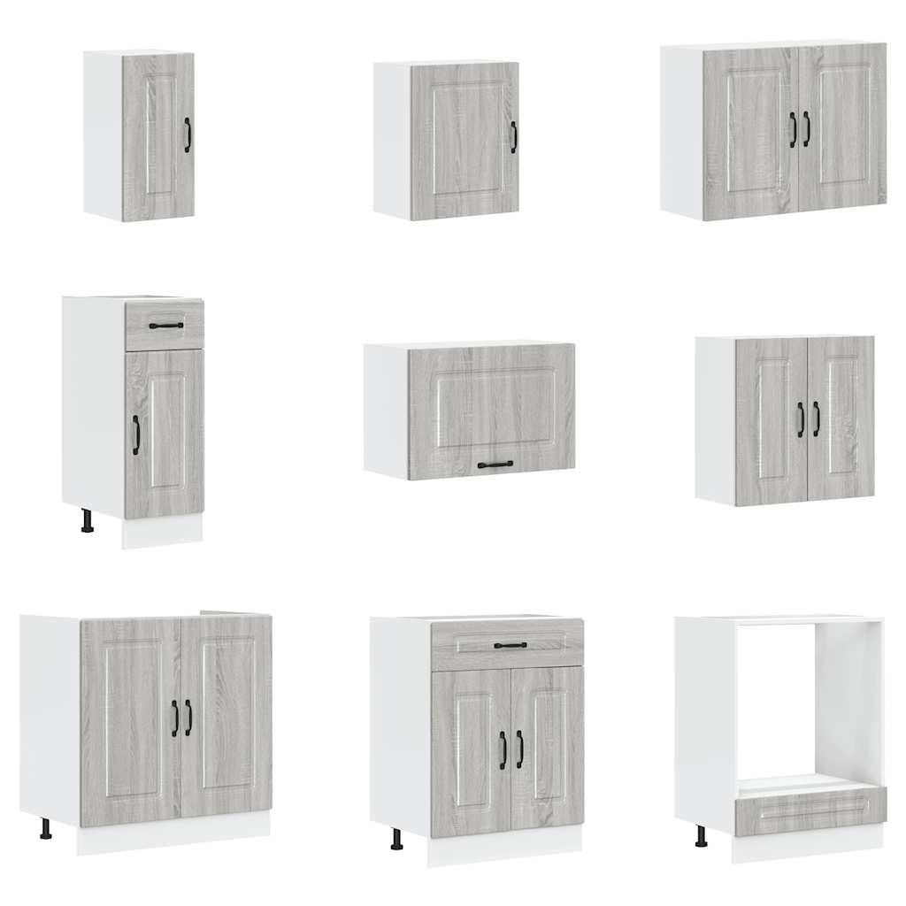 Mueble cocina Lucca sonoma gris 14 pzas madera contrachapada