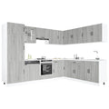 Mueble cocina Lucca sonoma gris 14 pzas madera contrachapada
