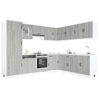 Mueble cocina Lucca sonoma gris 14 pzas madera contrachapada