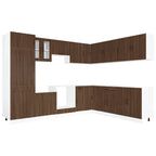 Mueble cocina Lucca roble marrón 14 pzas madera contrachapada