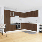 Mueble cocina Lucca roble marrón 14 pzas madera contrachapada