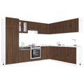 Mueble cocina Lucca roble marrón 14 pzas madera contrachapada