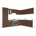 Mueble cocina Lucca roble marrón 14 pzas madera contrachapada